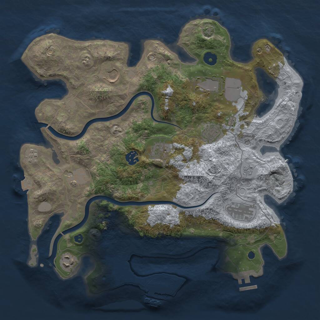 Rust Map: Procedural Map, Size: 3600, Seed: 819290822, 15 Monuments