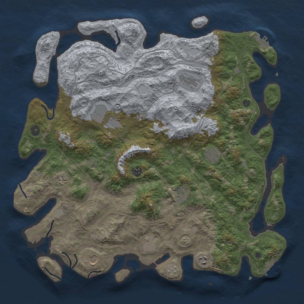 Rust Map: Procedural Map, Size: 4500, Seed: 2992, 17 Monuments