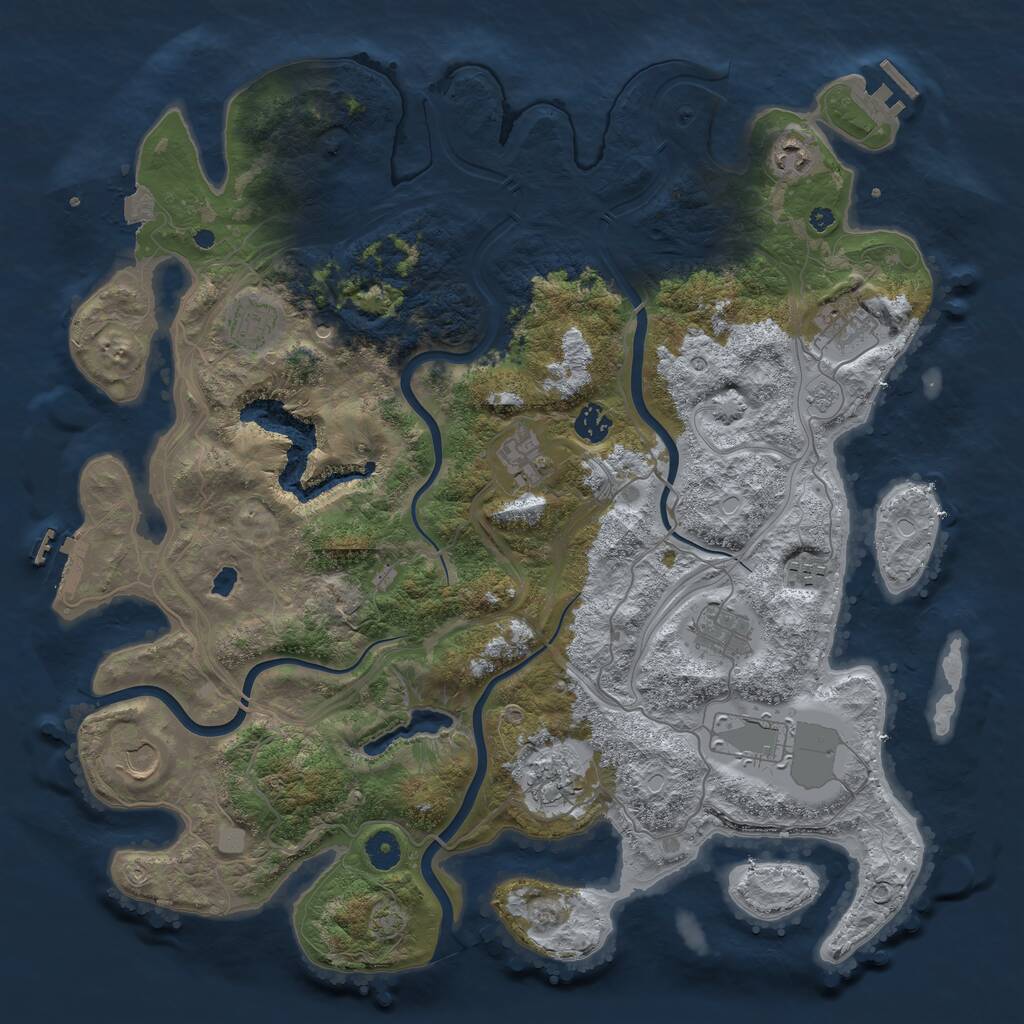 Rust Map: Procedural Map, Size: 4250, Seed: 48693, 16 Monuments