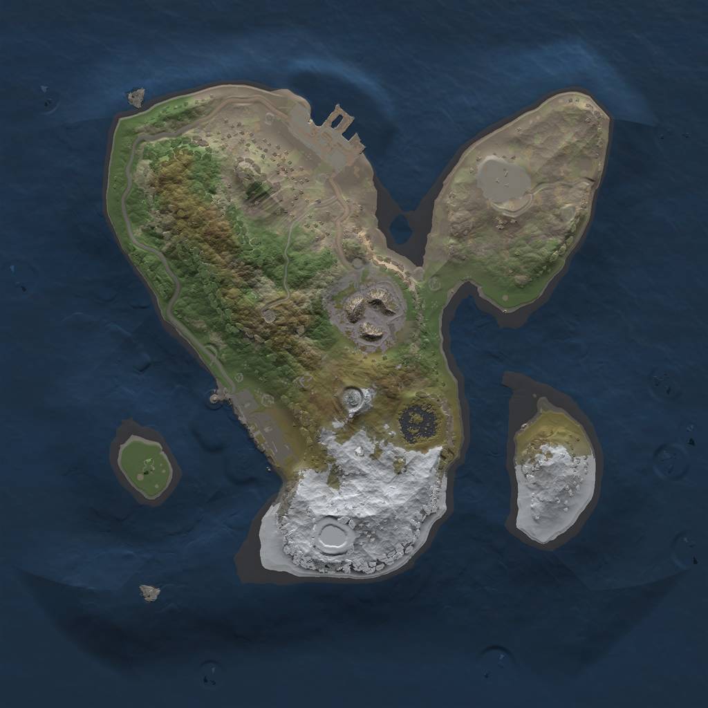 Rust Map: Procedural Map, Size: 1900, Seed: 50000, 8 Monuments