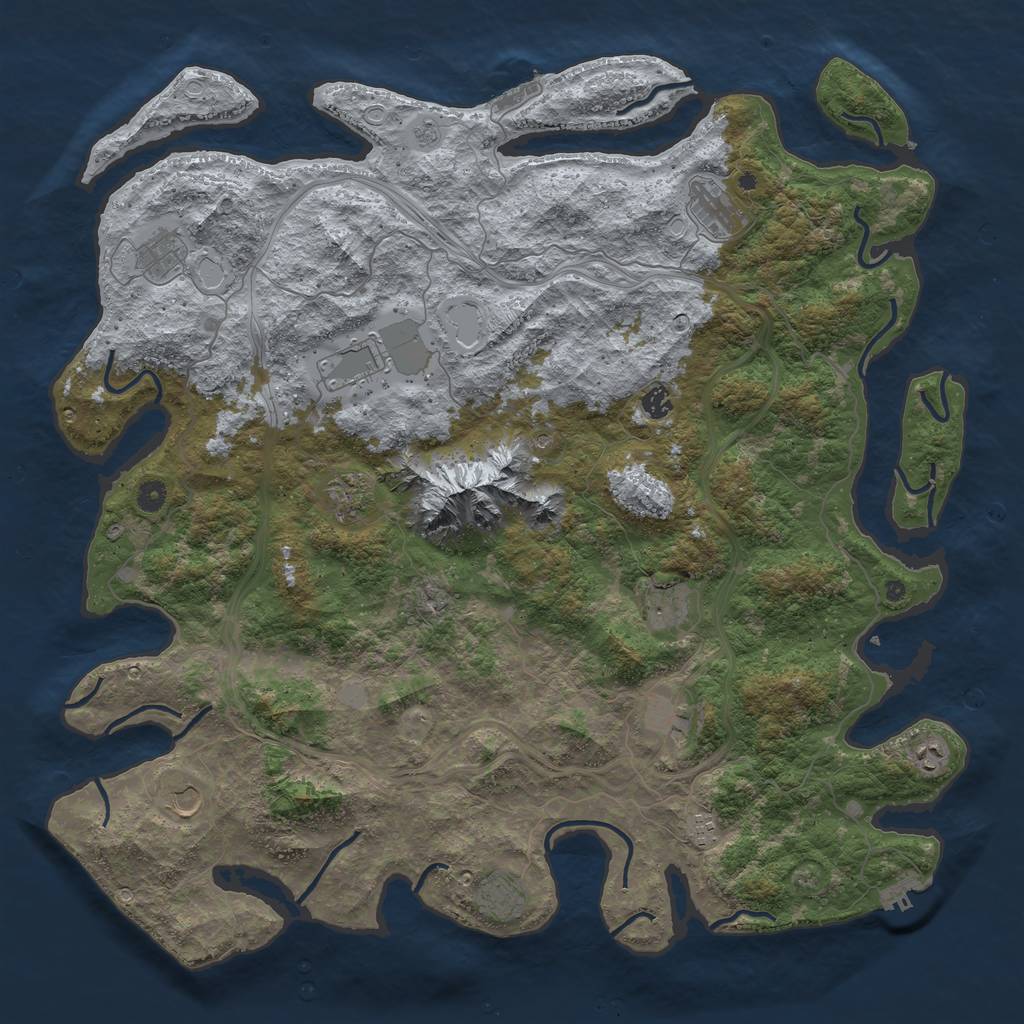 Rust Map: Procedural Map, Size: 5000, Seed: 840640804, 18 Monuments