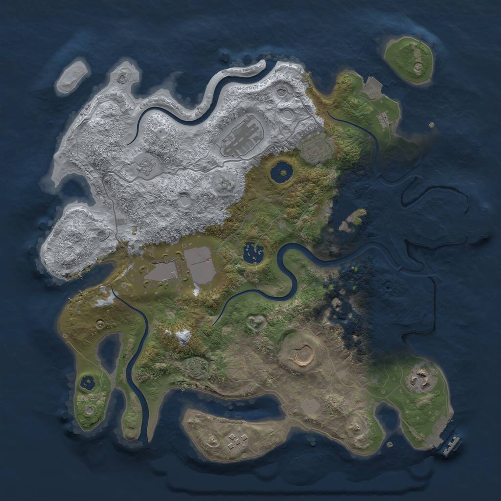 Rust Map: Procedural Map, Size: 3500, Seed: 1669519268, 14 Monuments