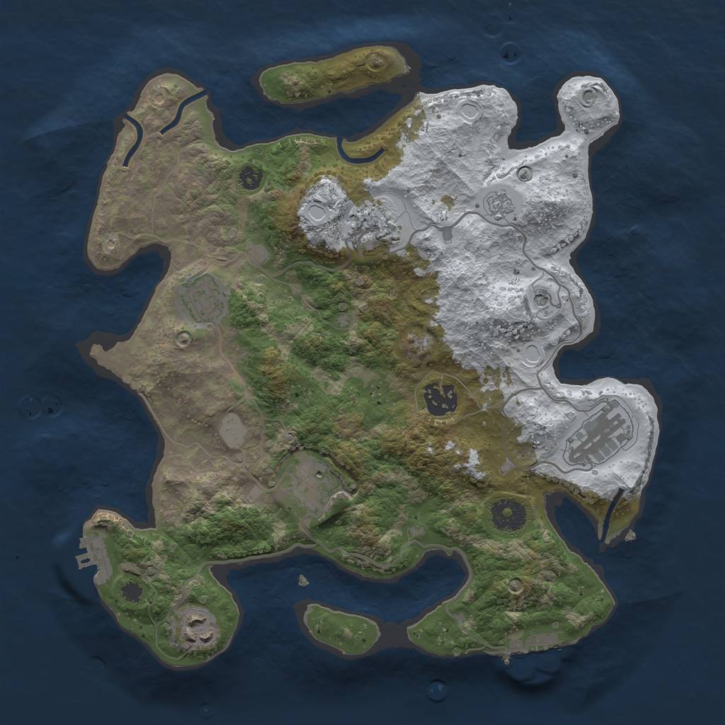 Rust Map: Procedural Map, Size: 3200, Seed: 87904211, 15 Monuments