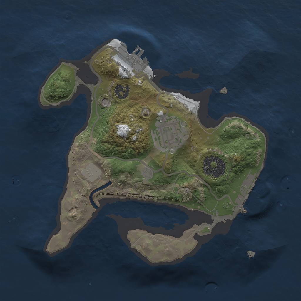 Rust Map: Procedural Map, Size: 2000, Seed: 1640253814, 8 Monuments