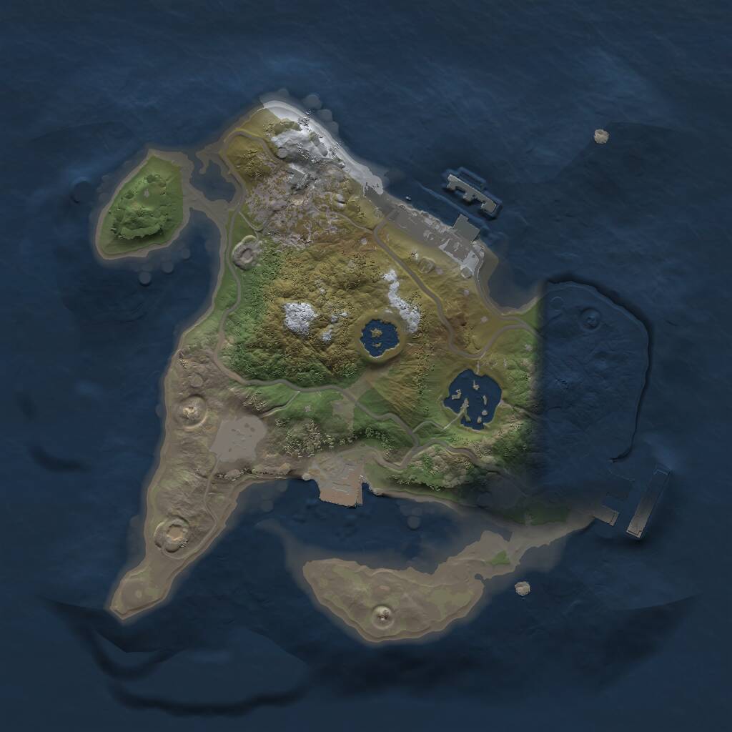 Rust Map: Procedural Map, Size: 2000, Seed: 1640253814, 4 Monuments