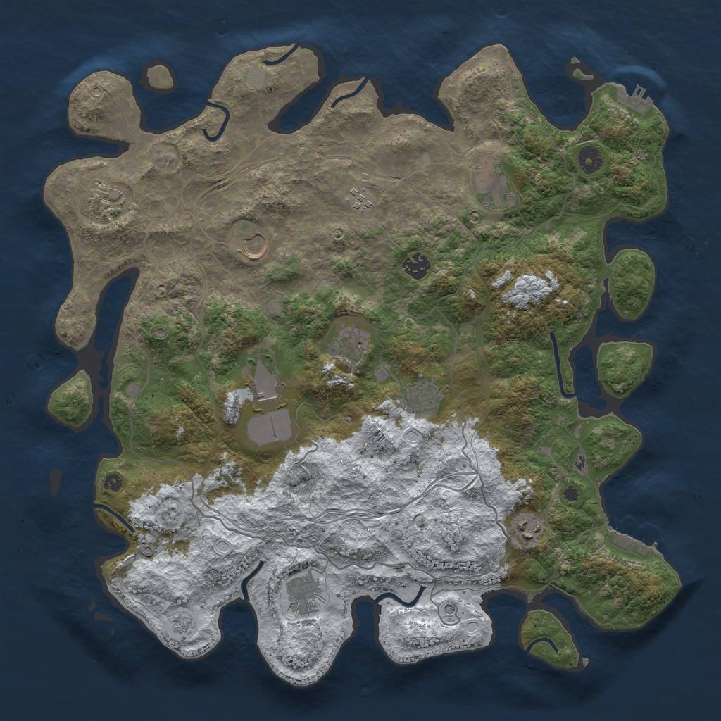 Rust Map: Procedural Map, Size: 4250, Seed: 75617566, 19 Monuments