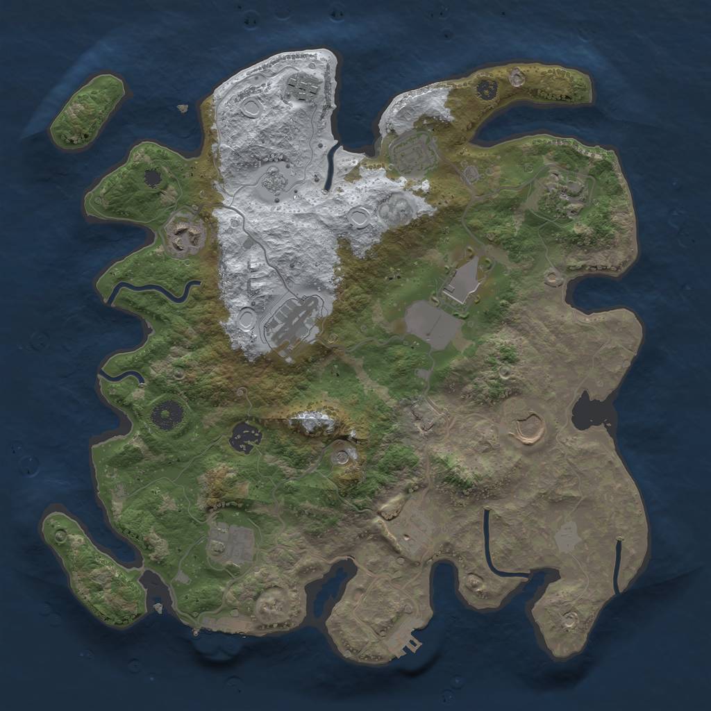 Rust Map: Procedural Map, Size: 3500, Seed: 990909761, 19 Monuments