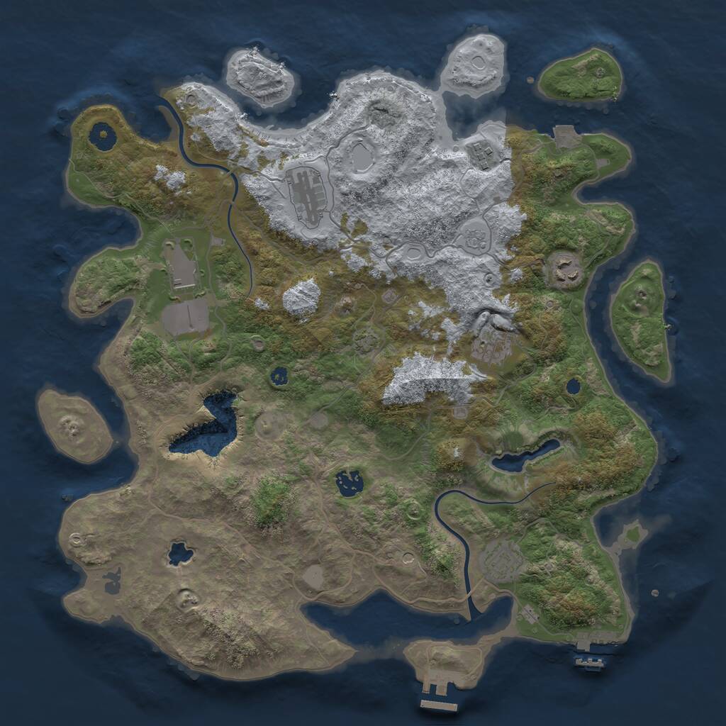Rust Map: Procedural Map, Size: 4000, Seed: 8602, 13 Monuments