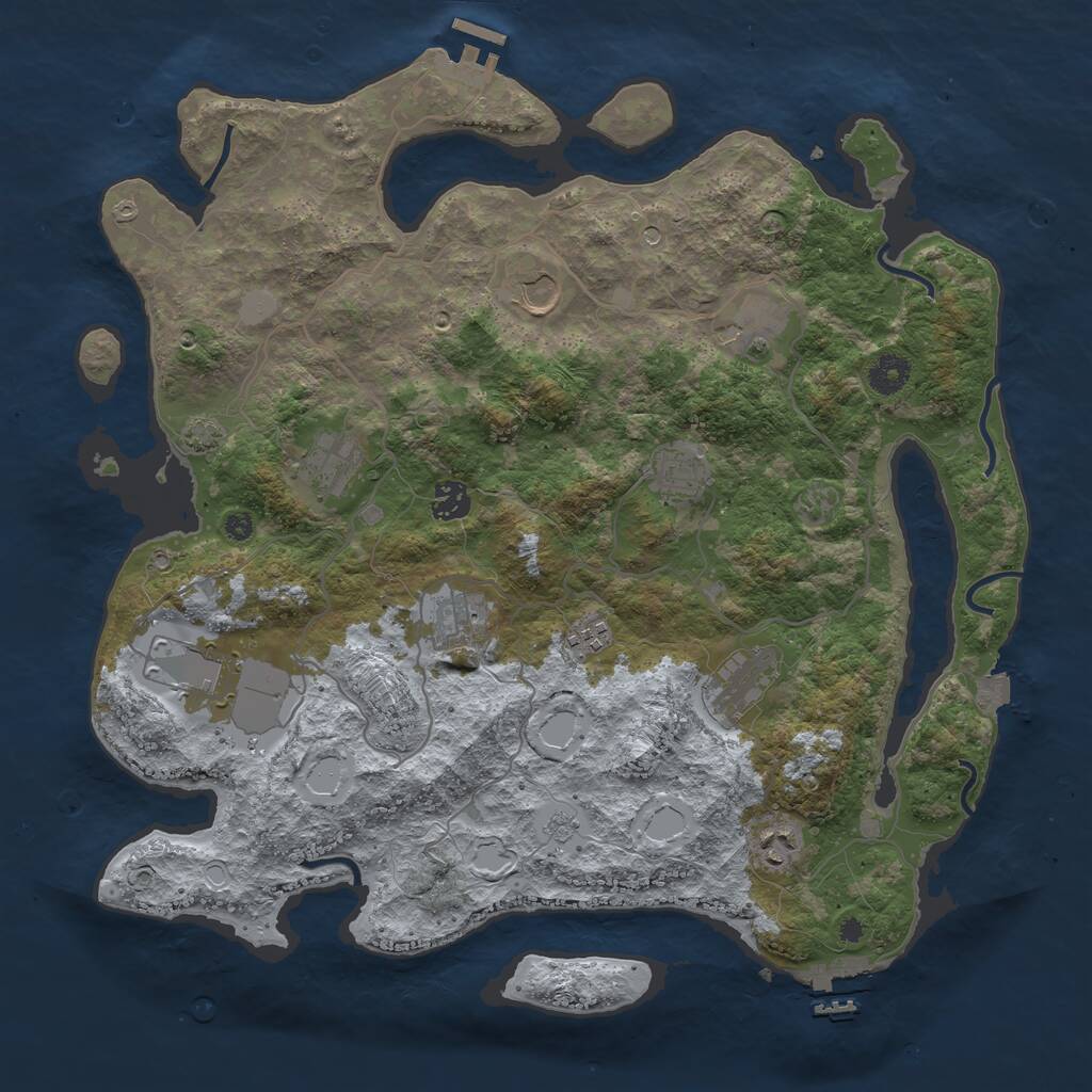 Rust Map: Procedural Map, Size: 4000, Seed: 1446984251, 16 Monuments