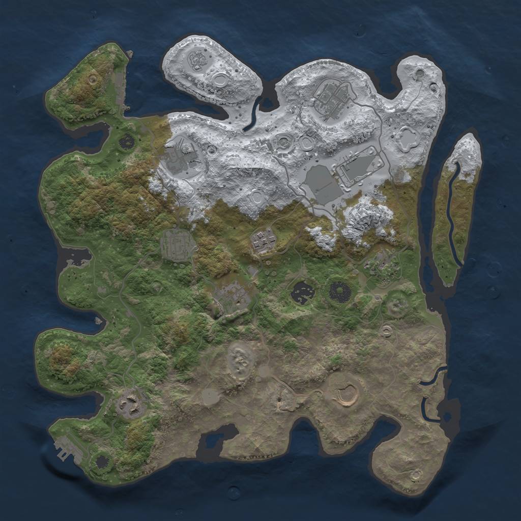 Rust Map: Procedural Map, Size: 3550, Seed: 52697630, 19 Monuments