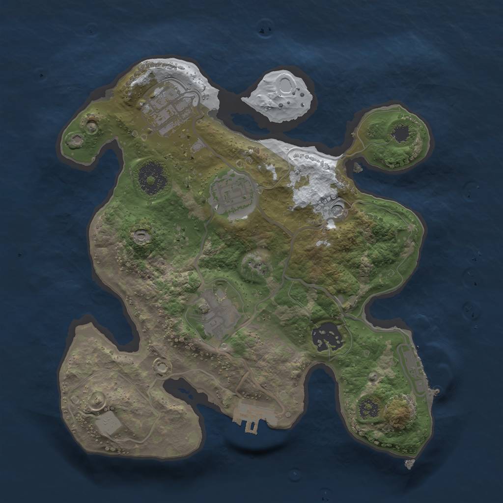 Rust Map: Procedural Map, Size: 2500, Seed: 746549, 12 Monuments