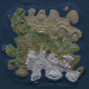 Thumbnail Rust Map: Procedural Map, Size: 3700, Seed: 1850140635, 15 Monuments