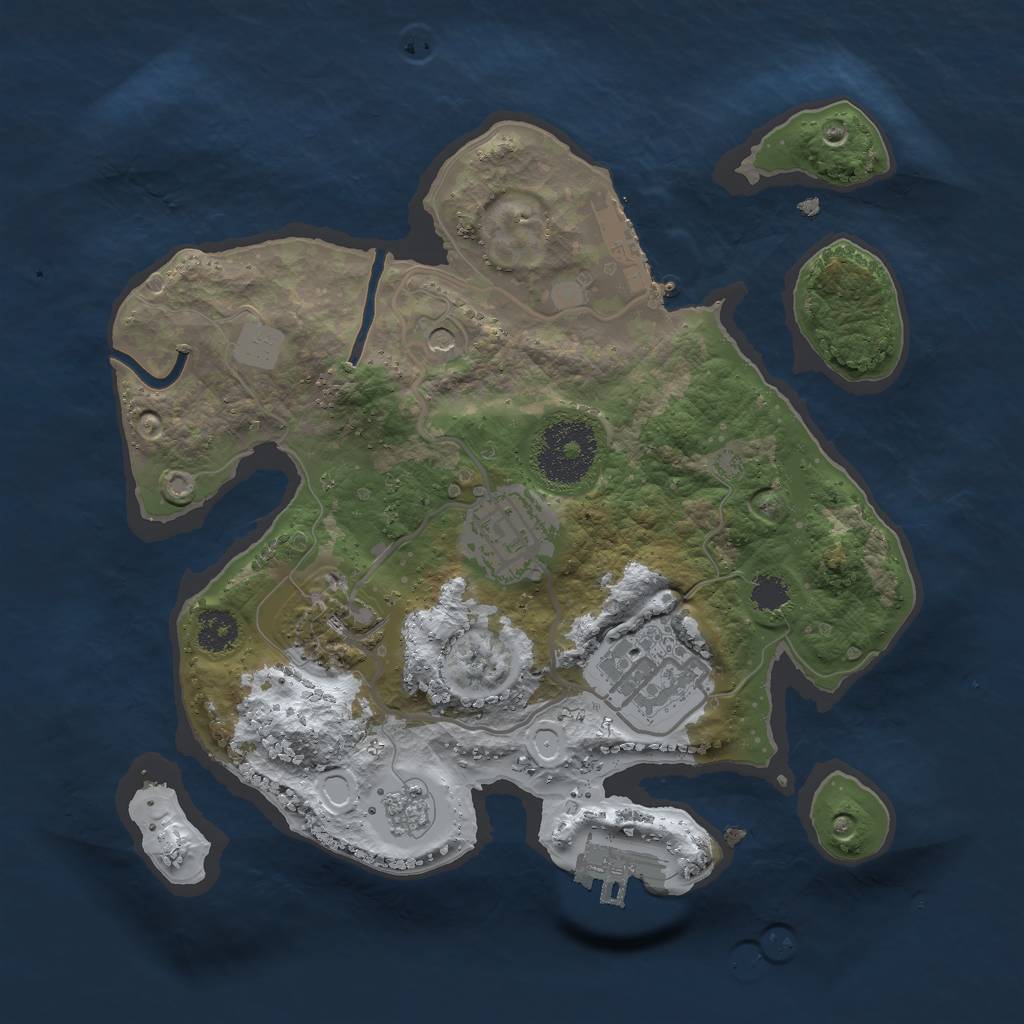 Rust Map: Procedural Map, Size: 2500, Seed: 10413, 12 Monuments