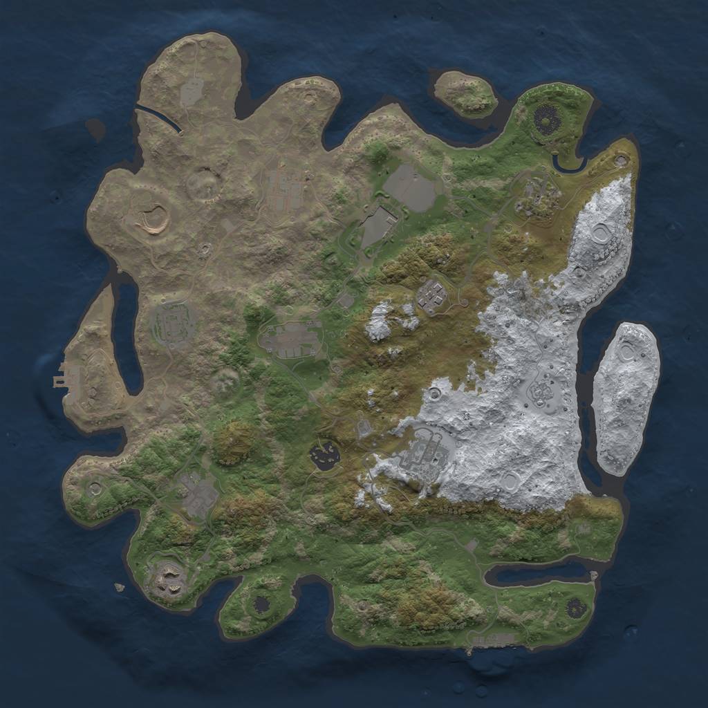 Rust Map: Procedural Map, Size: 3700, Seed: 1067355015, 20 Monuments