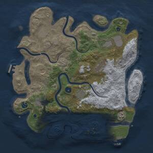 Thumbnail Rust Map: Procedural Map, Size: 3700, Seed: 1067355015, 15 Monuments