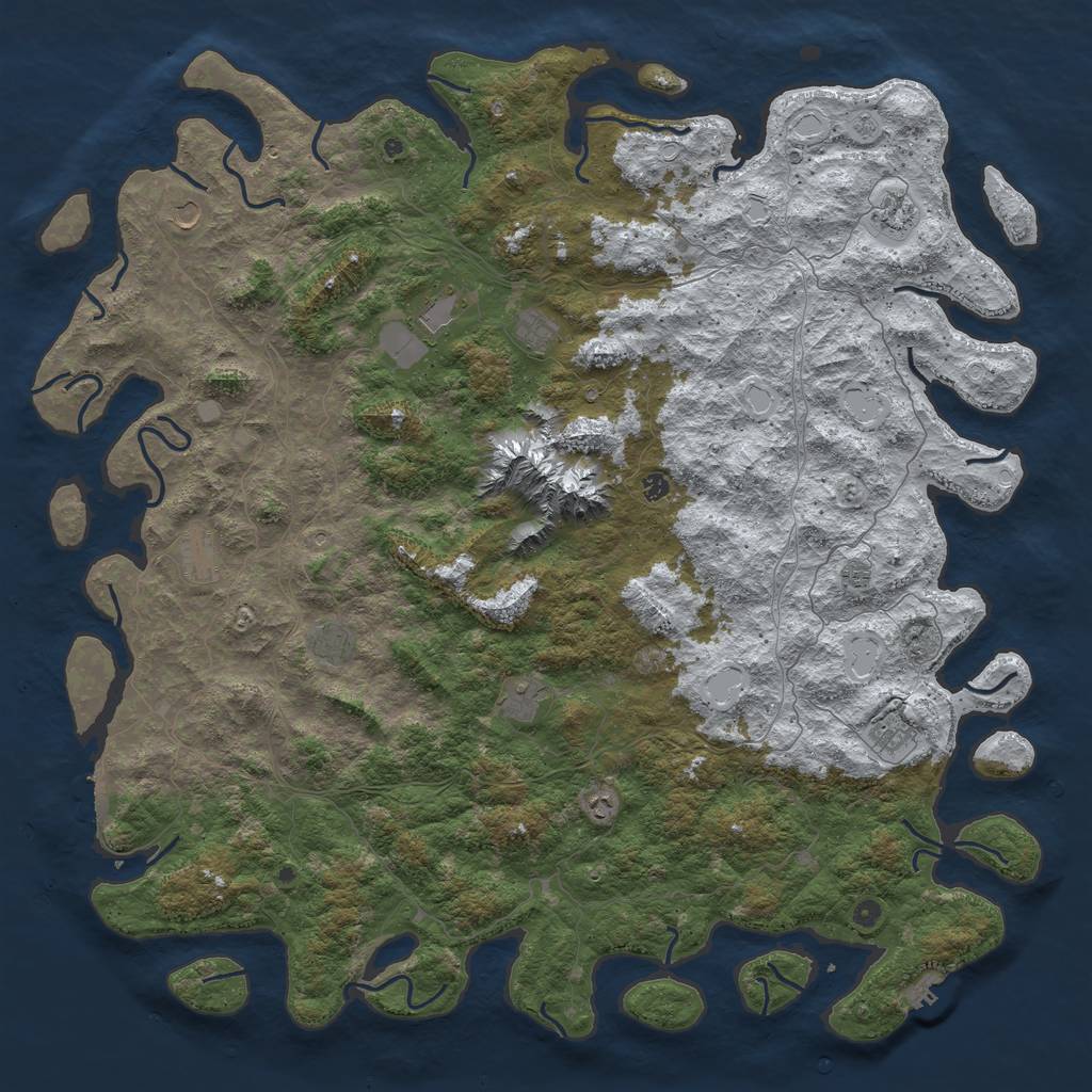 Rust Map: Procedural Map, Size: 6000, Seed: 745936, 20 Monuments