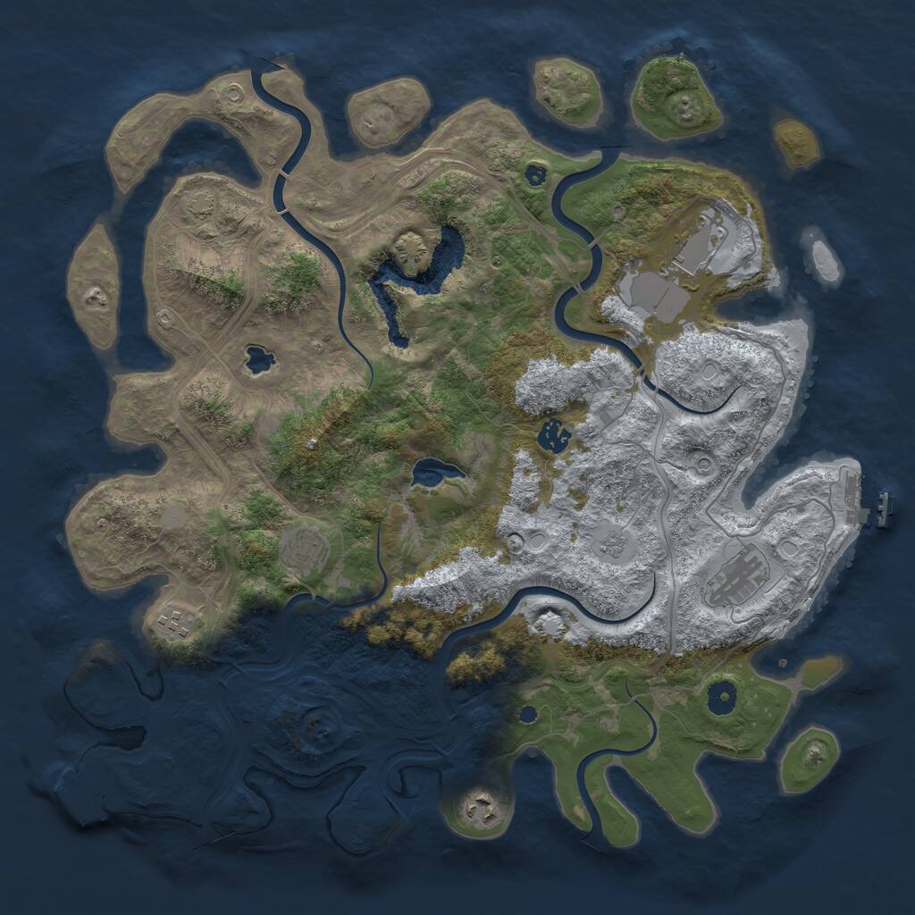 Rust Map: Procedural Map, Size: 4250, Seed: 1008805657, 12 Monuments