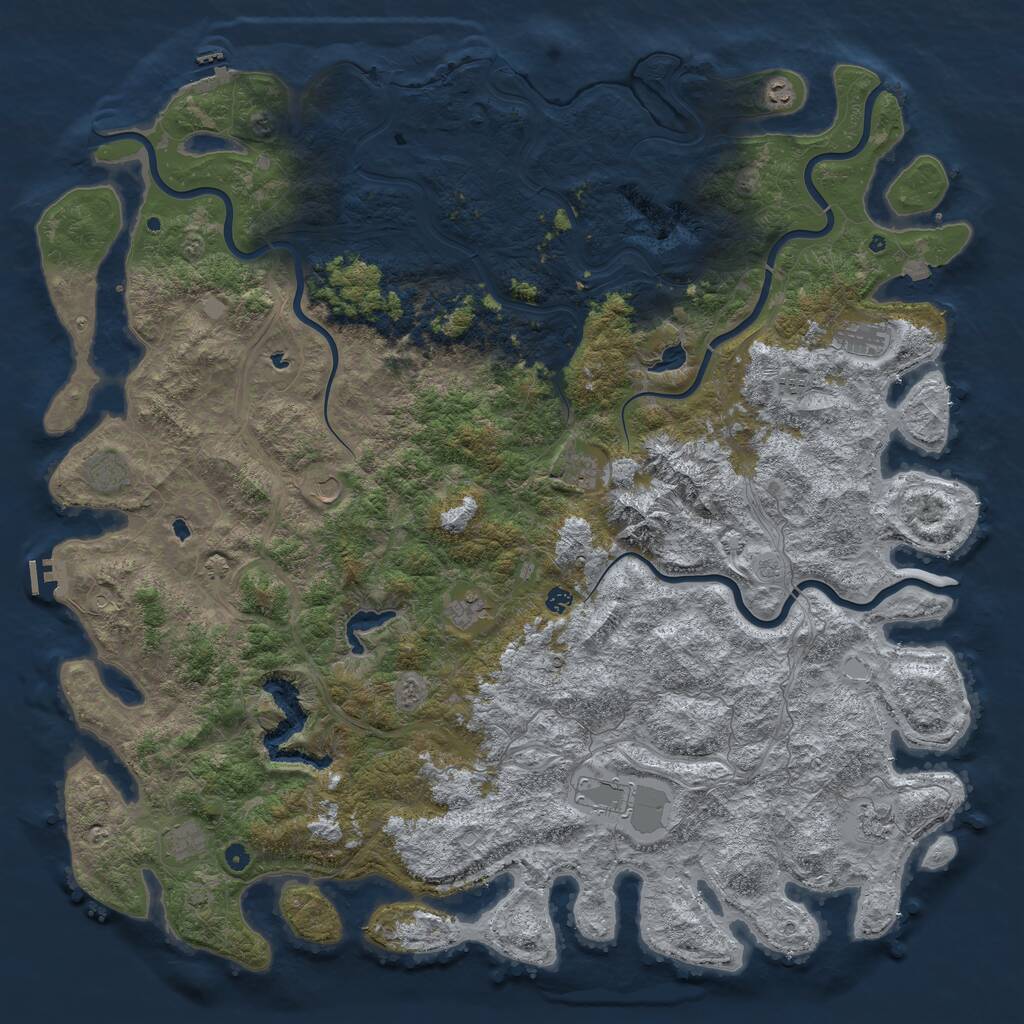 Rust Map: Procedural Map, Size: 6000, Seed: 313523, 17 Monuments