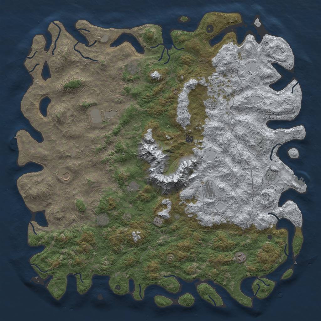 Rust Map: Procedural Map, Size: 6000, Seed: 36991199, 20 Monuments