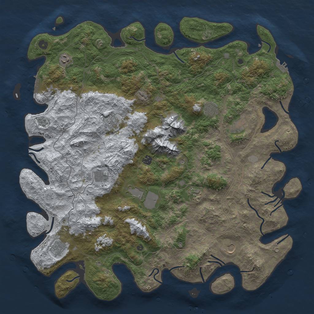 Rust Map: Procedural Map, Size: 5000, Seed: 51500, 20 Monuments