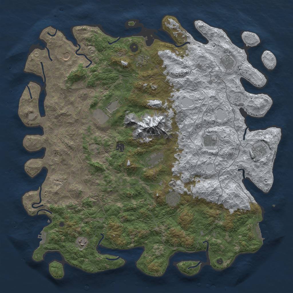 Rust Map: Procedural Map, Size: 5000, Seed: 19198606, 20 Monuments