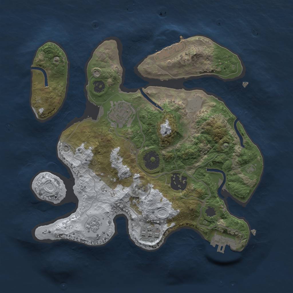 Rust Map: Procedural Map, Size: 2500, Seed: 976212957, 11 Monuments