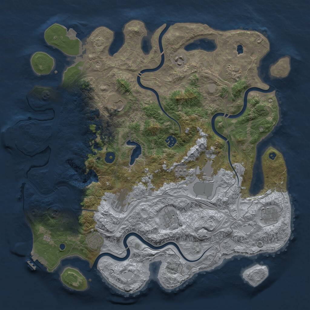 Rust Map: Procedural Map, Size: 4250, Seed: 2226927, 16 Monuments