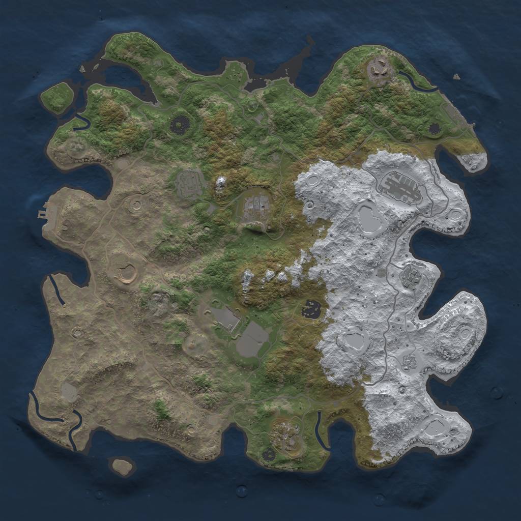 Rust Map: Procedural Map, Size: 4000, Seed: 675889171, 18 Monuments