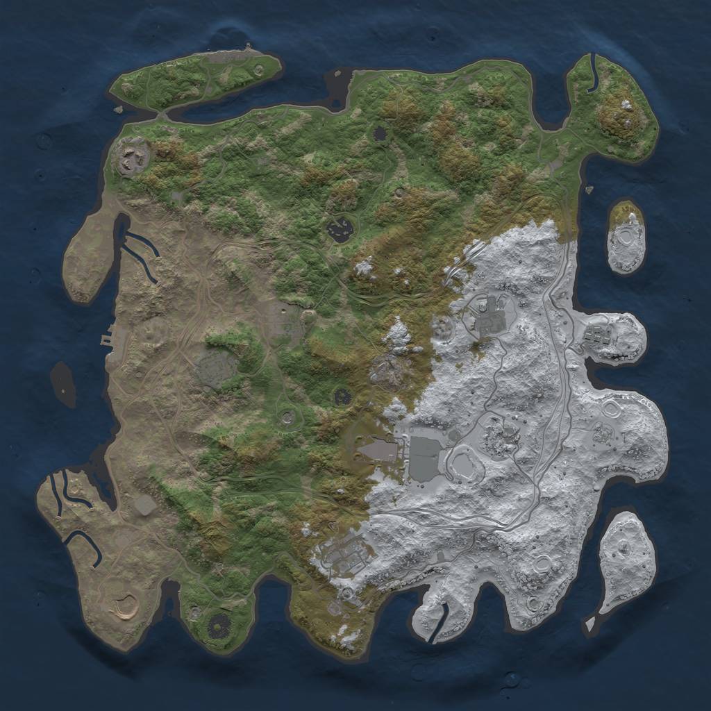 Rust Map: Procedural Map, Size: 4250, Seed: 4813847, 19 Monuments