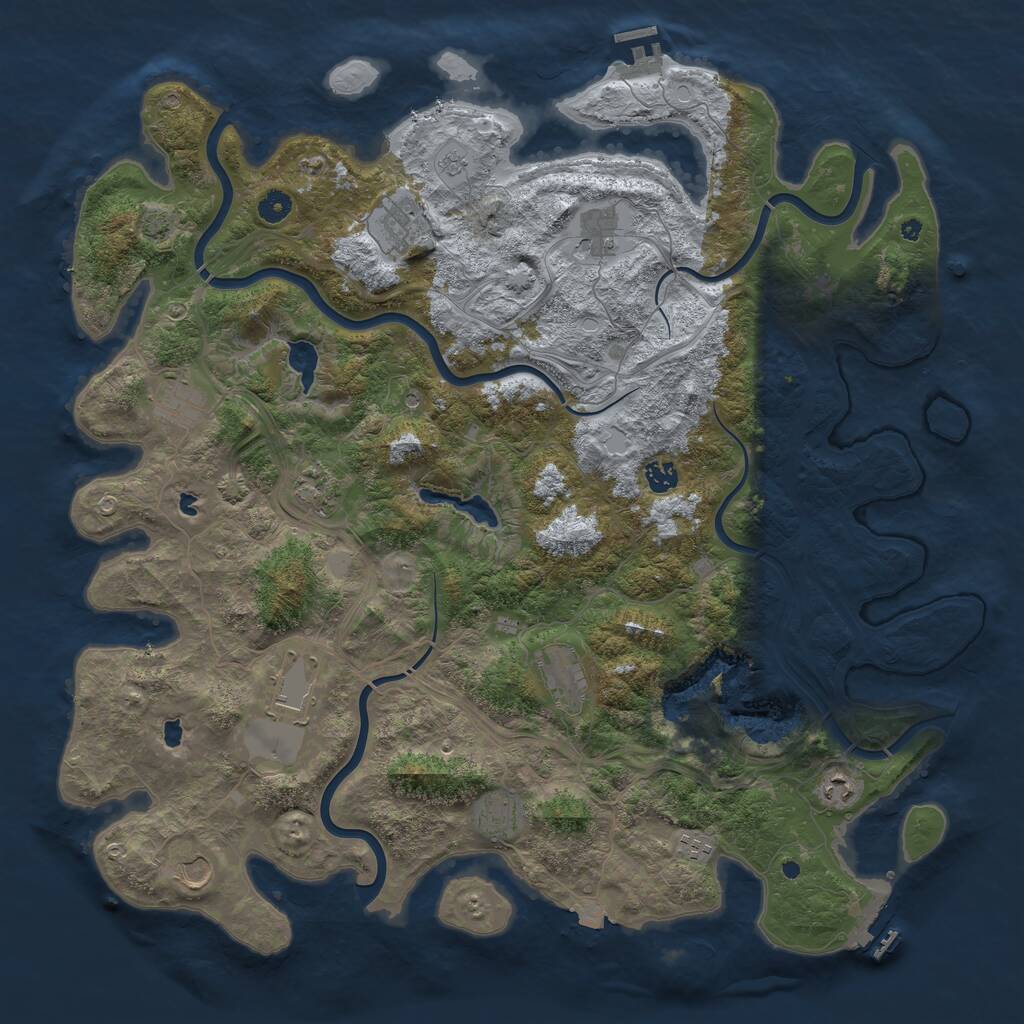 Rust Map: Procedural Map, Size: 4750, Seed: 587589264, 17 Monuments