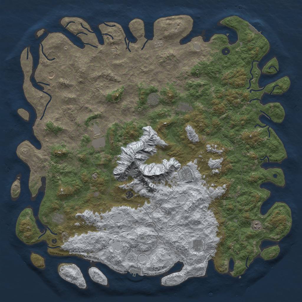 Rust Map: Procedural Map, Size: 6000, Seed: 340432, 20 Monuments