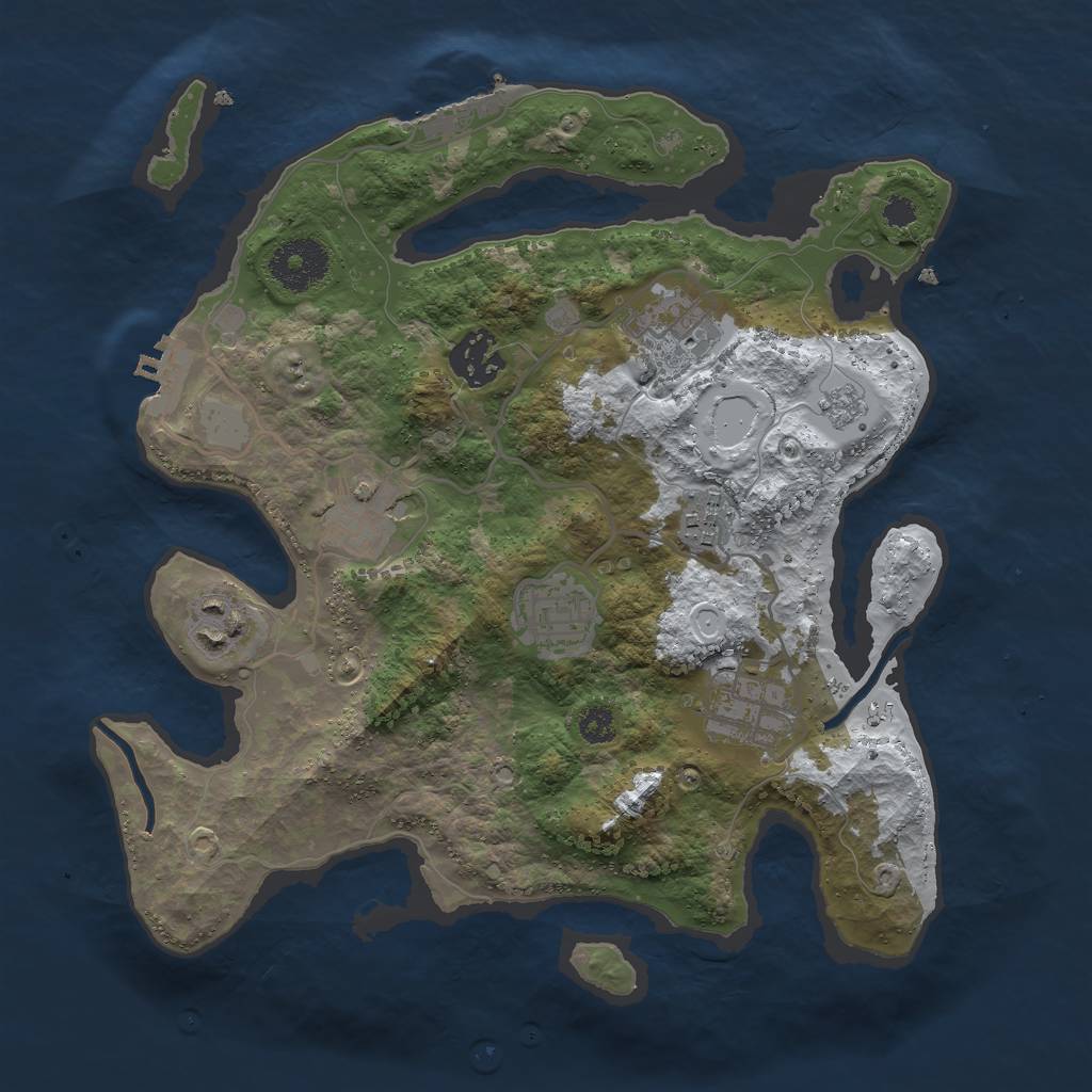 Rust Map: Procedural Map, Size: 3000, Seed: 138297191, 15 Monuments