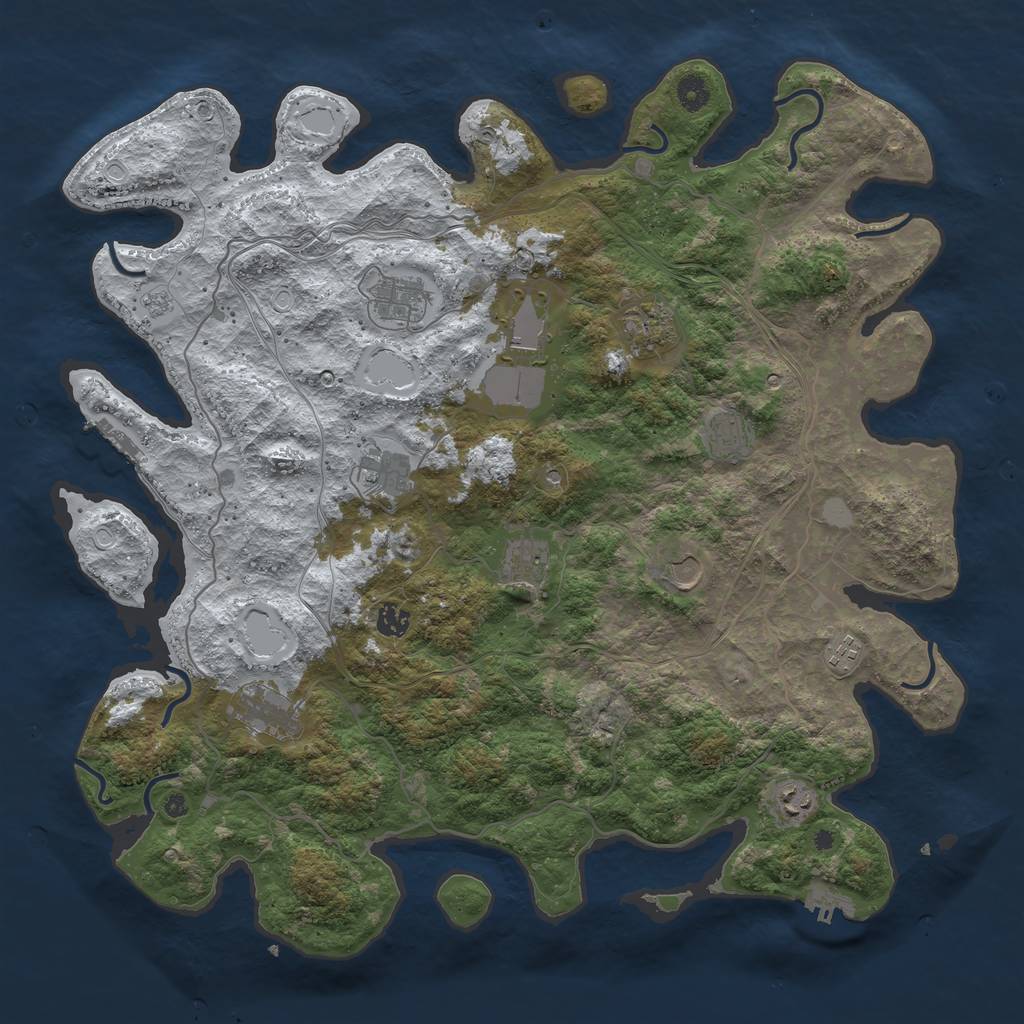 Rust Map: Procedural Map, Size: 4500, Seed: 1662102638, 20 Monuments