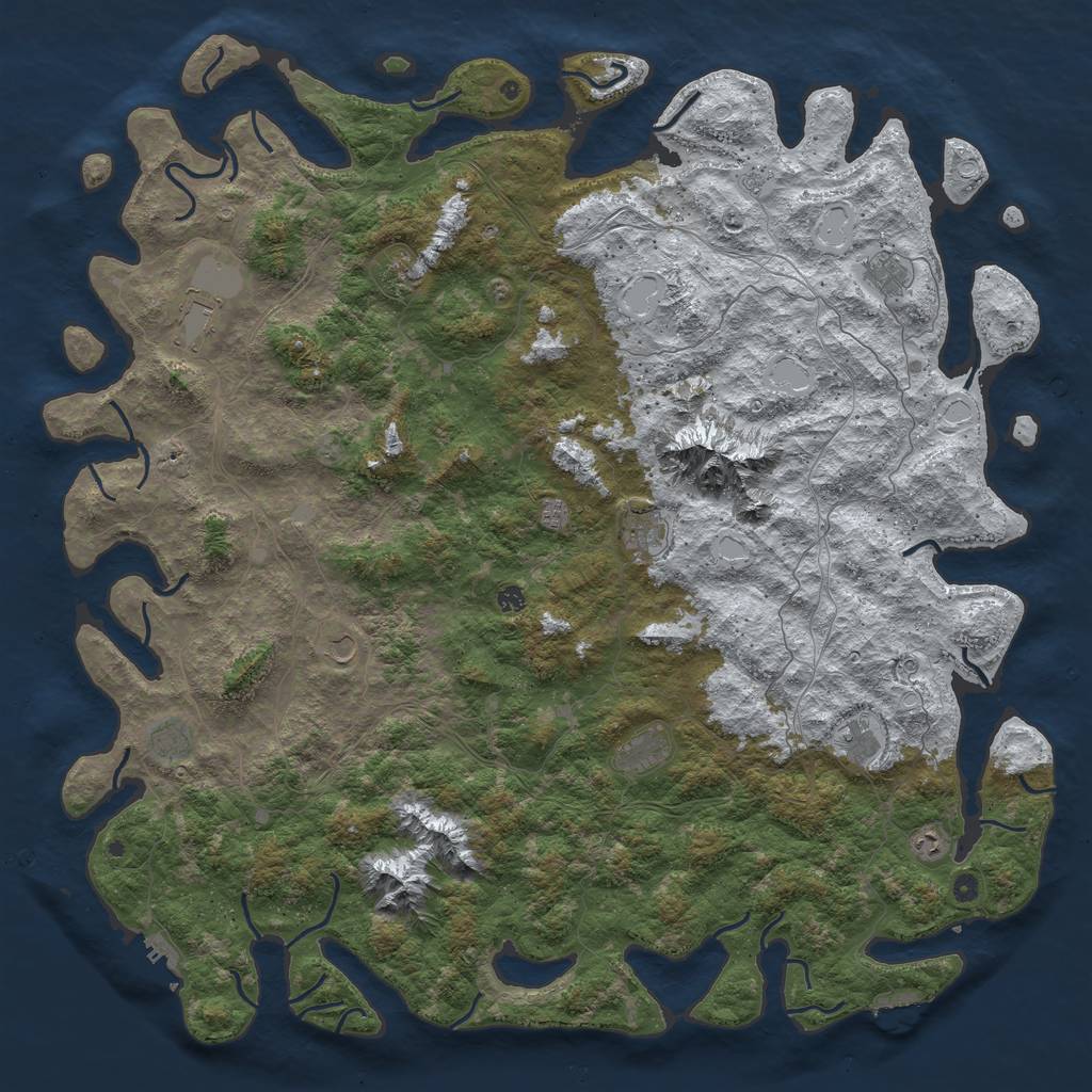 Rust Map: Procedural Map, Size: 6000, Seed: 8959624, 20 Monuments