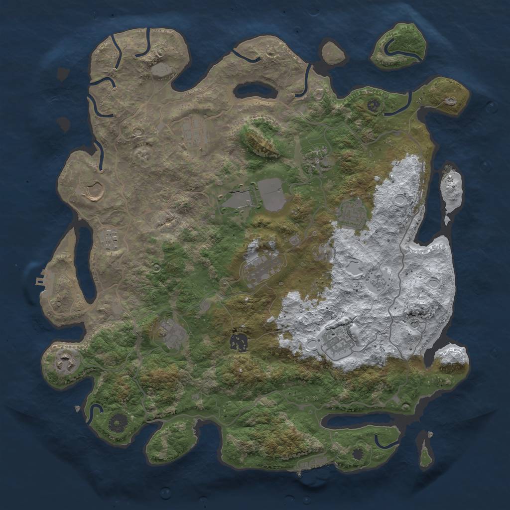 Rust Map: Procedural Map, Size: 4000, Seed: 1067355015, 20 Monuments