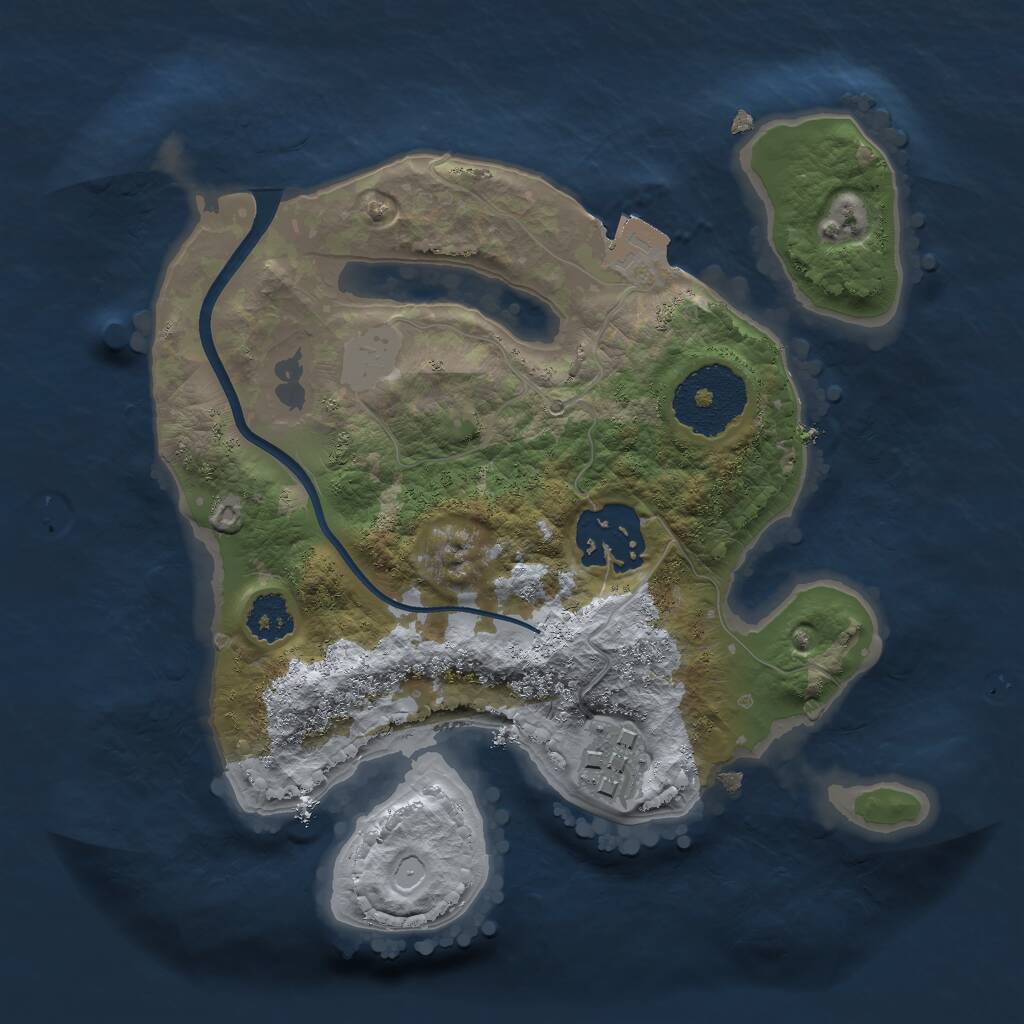 Rust Map: Procedural Map, Size: 2200, Seed: 2048866568, 3 Monuments