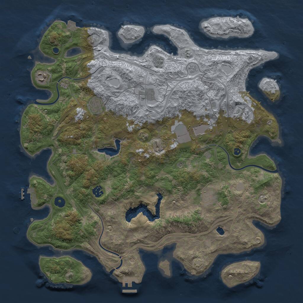 Rust Map: Procedural Map, Size: 4250, Seed: 211694163, 14 Monuments