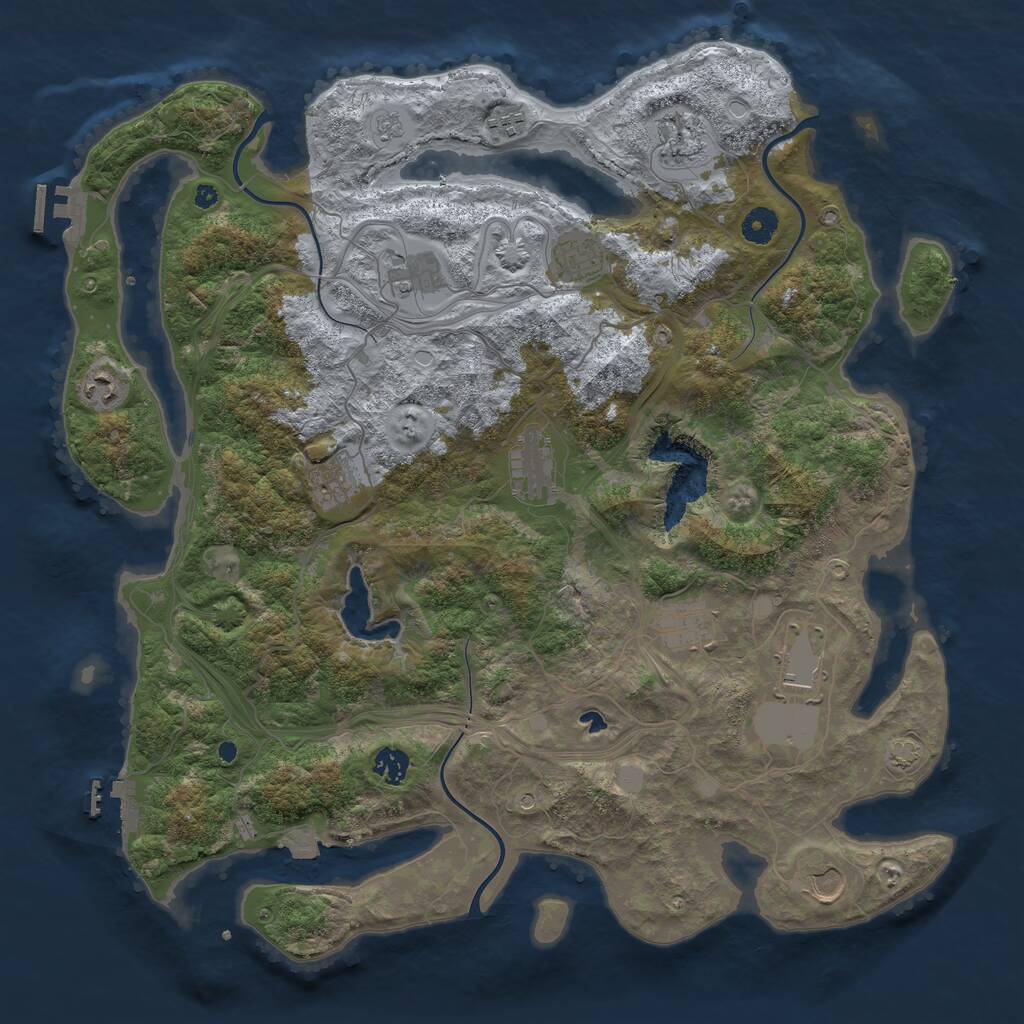 Rust Map: Procedural Map, Size: 4300, Seed: 373944709, 17 Monuments
