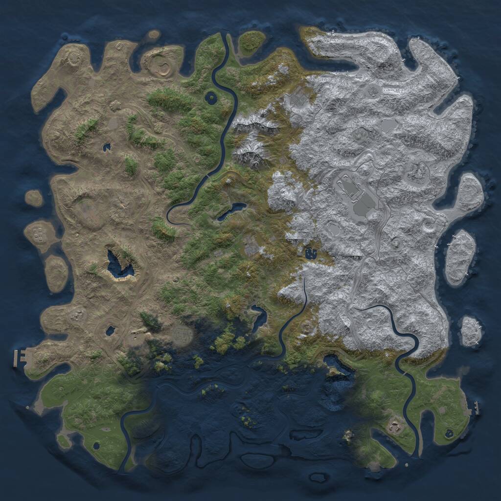 Rust Map: Procedural Map, Size: 6000, Seed: 277, 17 Monuments