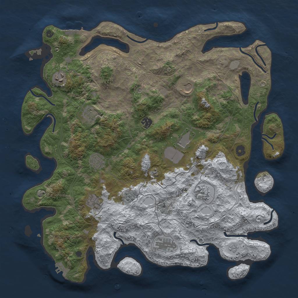 Rust Map: Procedural Map, Size: 4250, Seed: 751156461, 19 Monuments