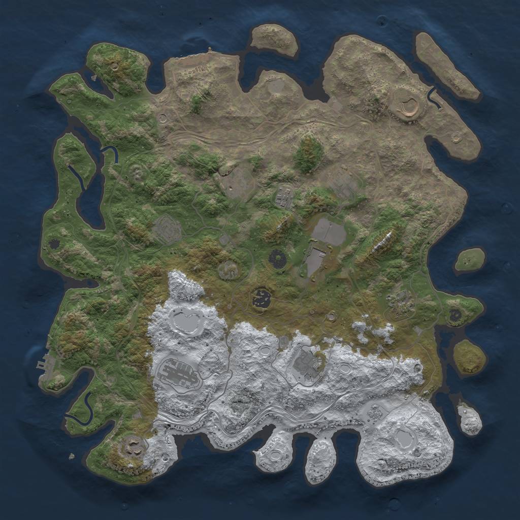 Rust Map: Procedural Map, Size: 4250, Seed: 391590764, 20 Monuments