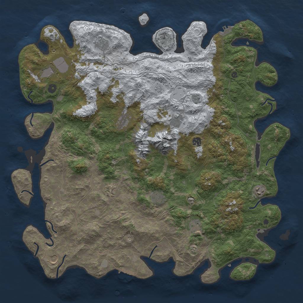Rust Map: Procedural Map, Size: 5000, Seed: 285765199, 20 Monuments