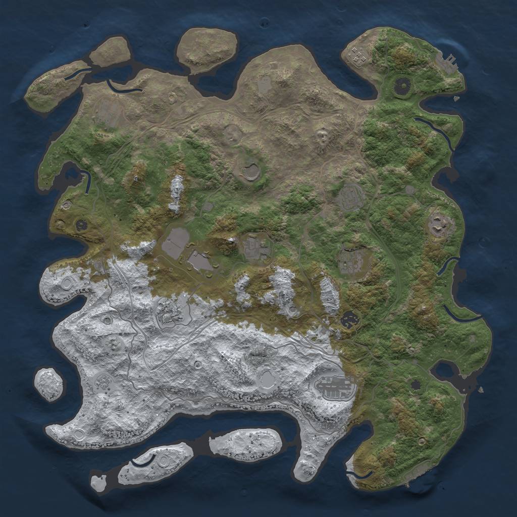 Rust Map: Procedural Map, Size: 4500, Seed: 918, 20 Monuments