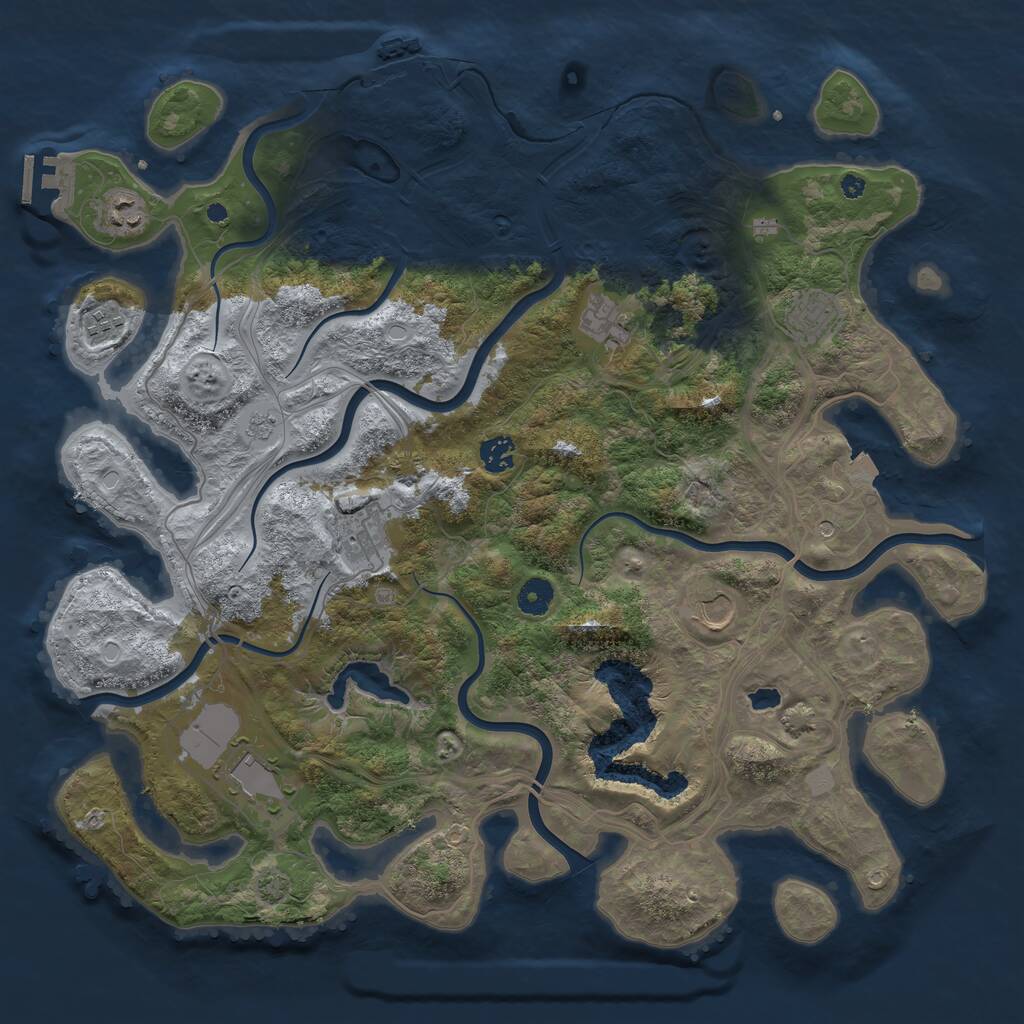 Rust Map: Procedural Map, Size: 4250, Seed: 3709851, 14 Monuments
