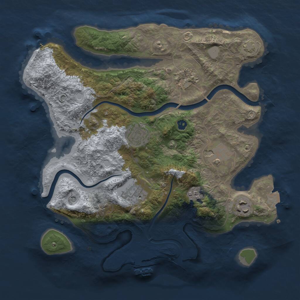 Rust Map: Procedural Map, Size: 3000, Seed: 1609006821, 10 Monuments