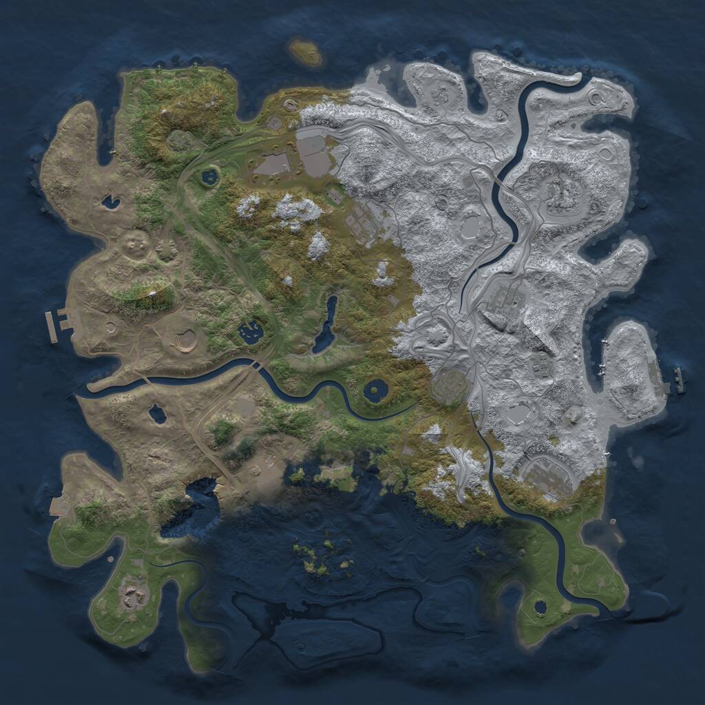 Rust Map: Procedural Map, Size: 4500, Seed: 211564541, 17 Monuments
