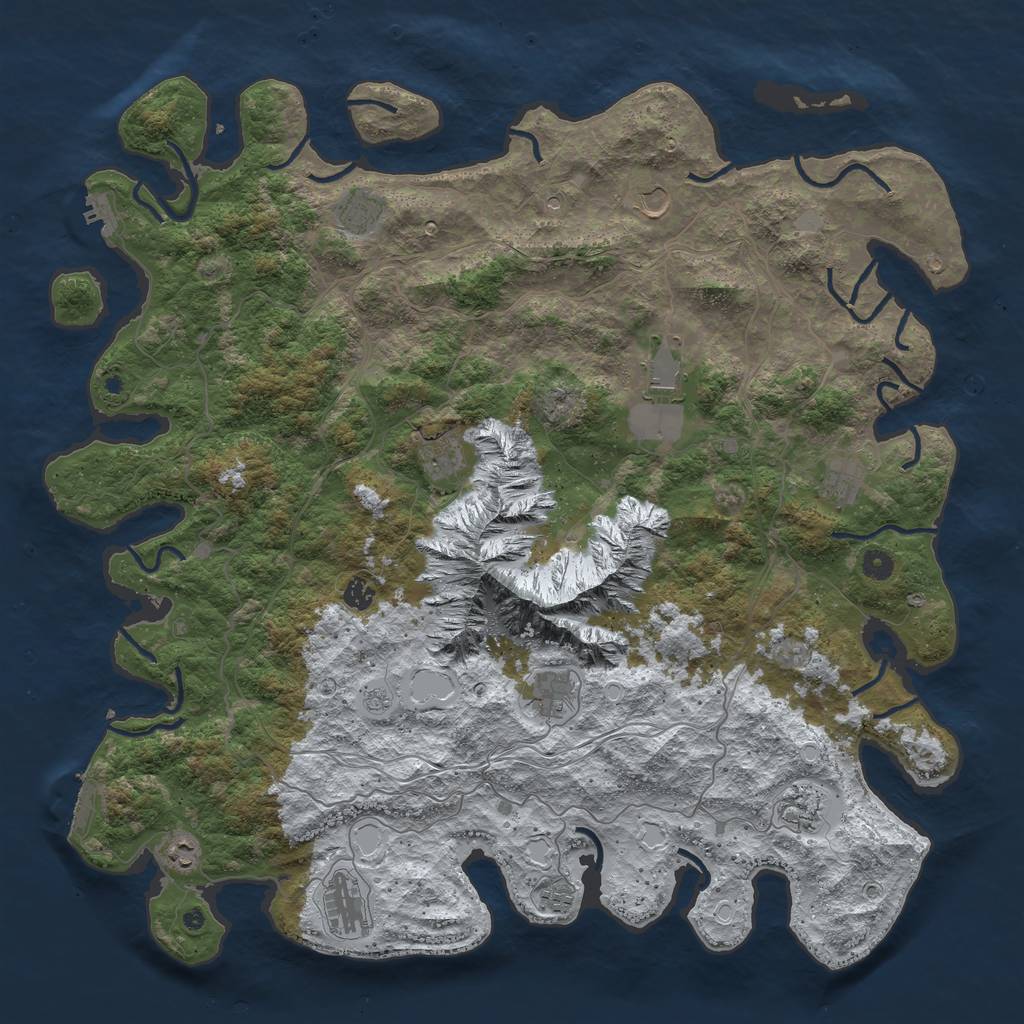 Rust Map: Procedural Map, Size: 5000, Seed: 976206, 20 Monuments
