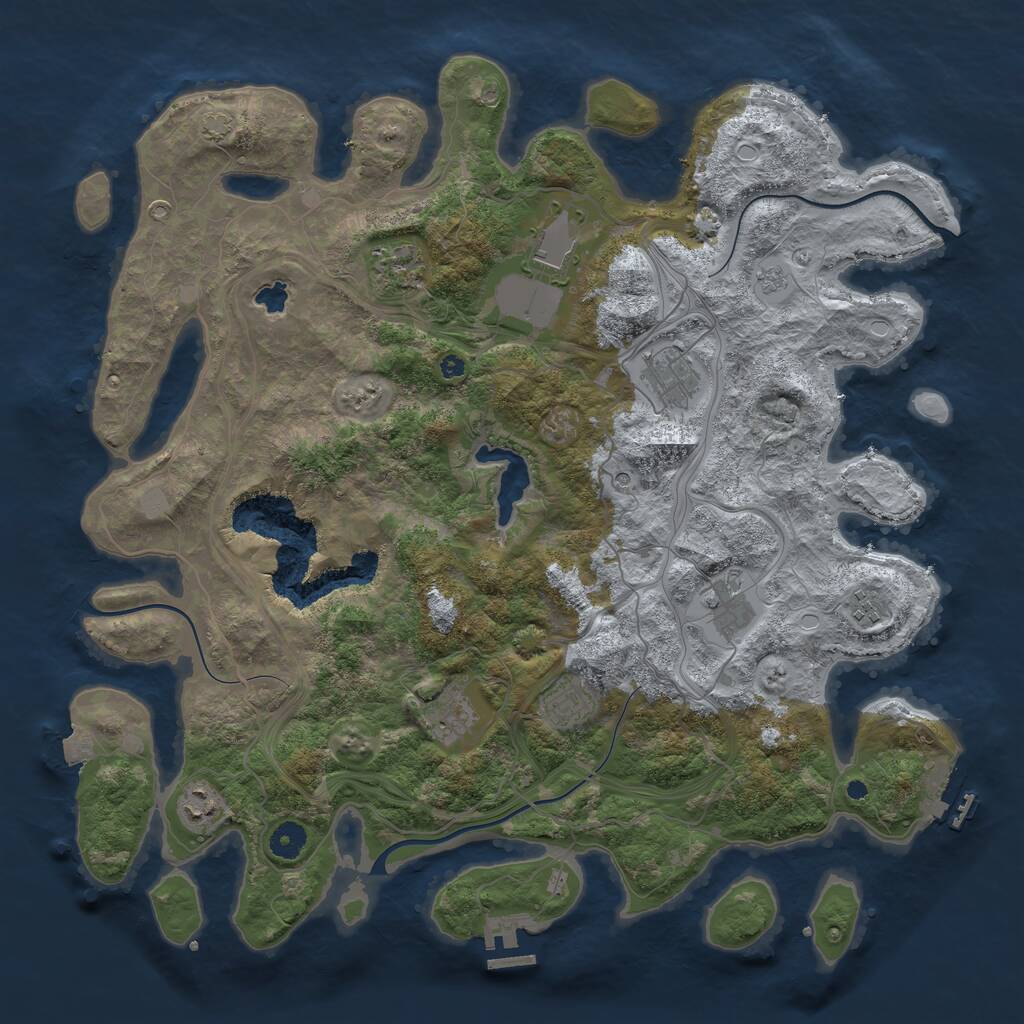 Rust Map: Procedural Map, Size: 4250, Seed: 547385834, 14 Monuments