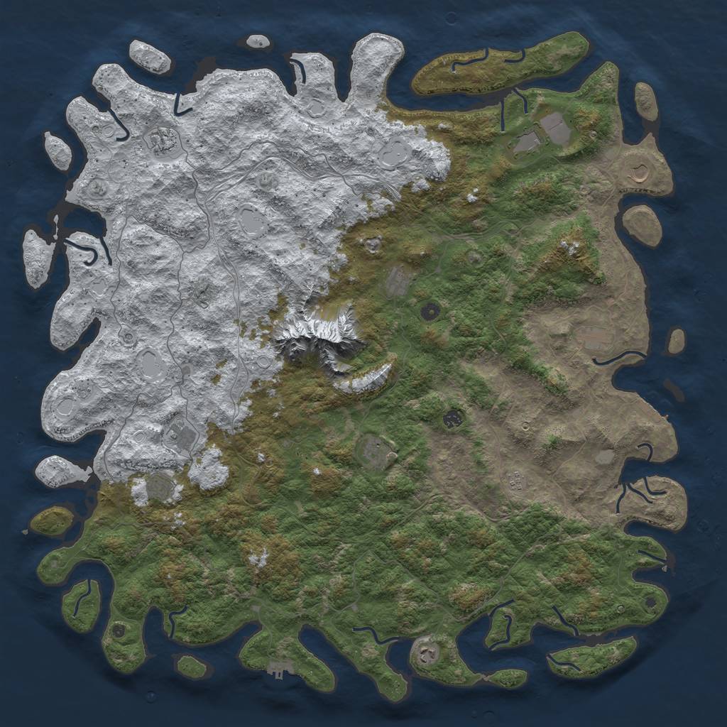 Rust Map: Procedural Map, Size: 6000, Seed: 280979, 20 Monuments