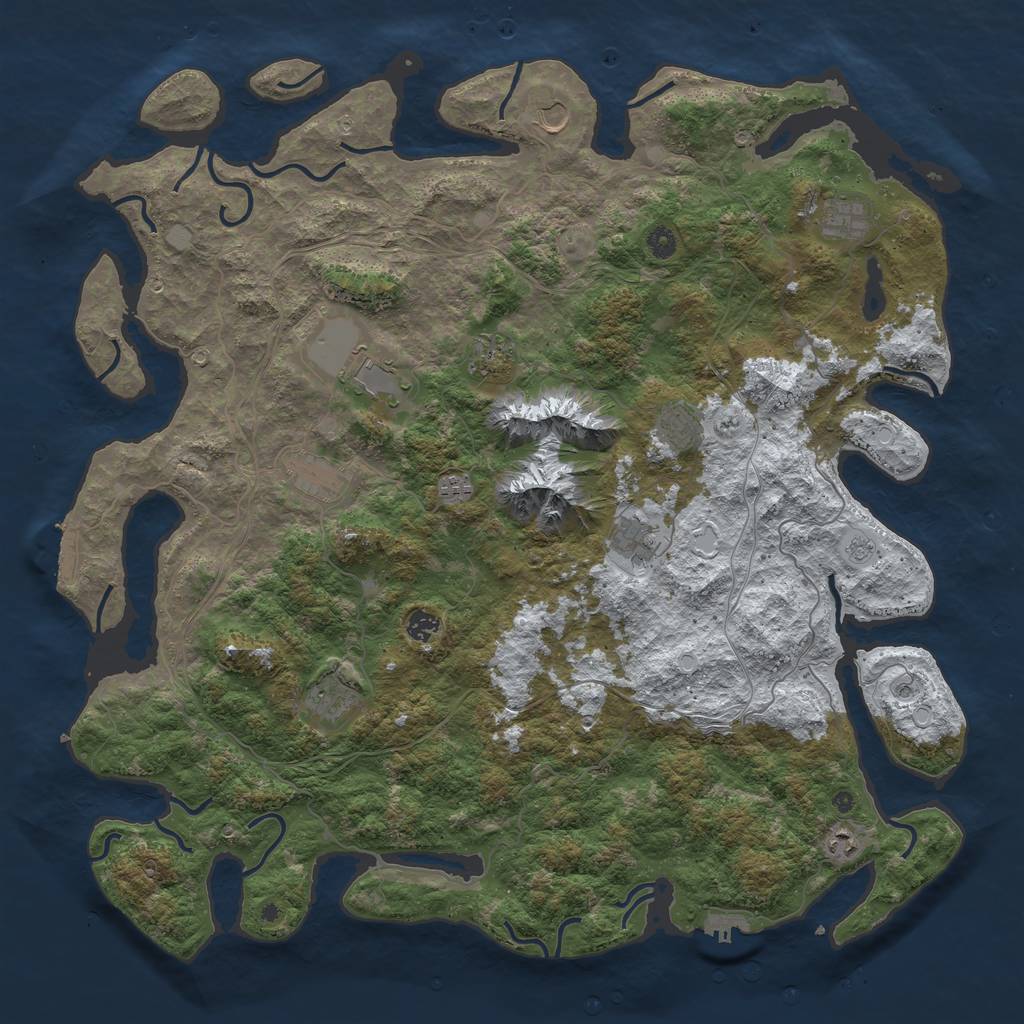 Rust Map: Procedural Map, Size: 5000, Seed: 4667218, 20 Monuments